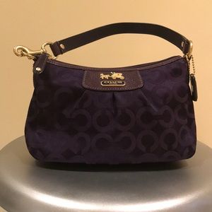 Coach Purple Madison OP ART Top Handle Pouch